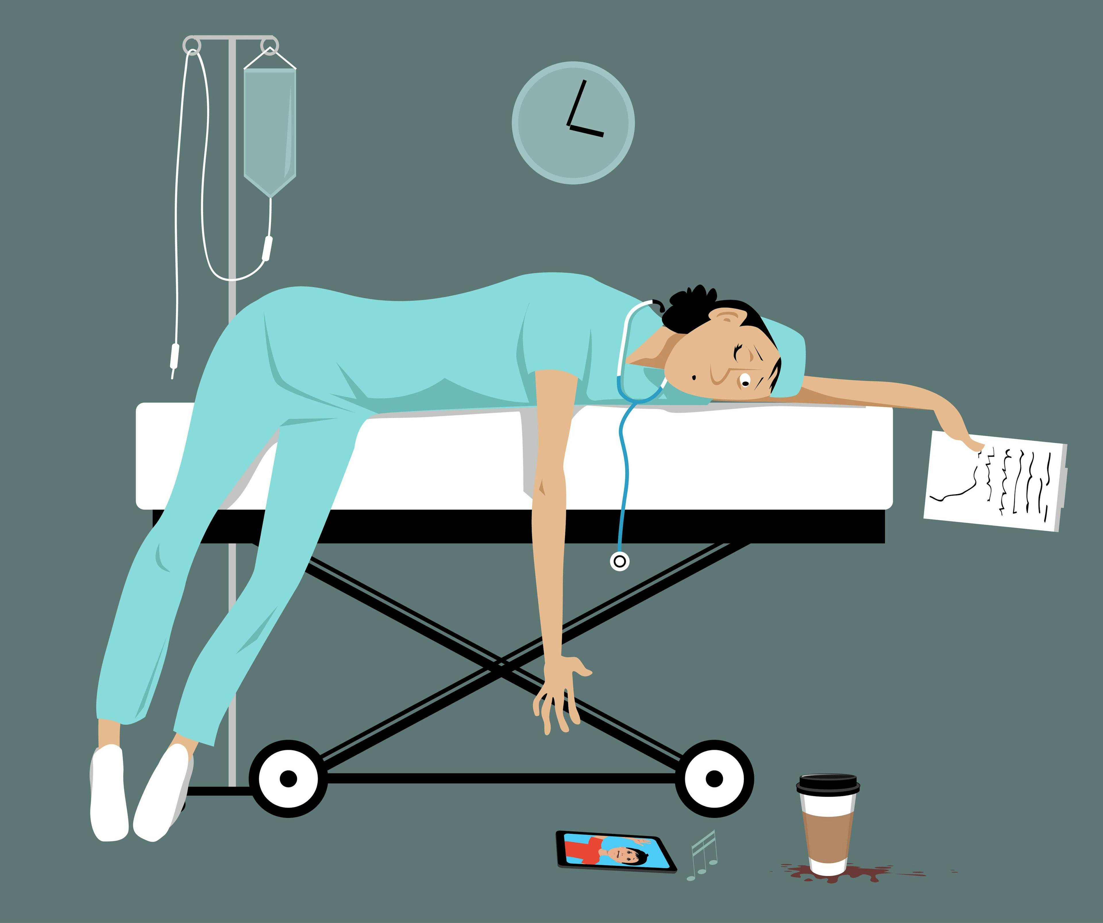 burnout doctor hospital bed