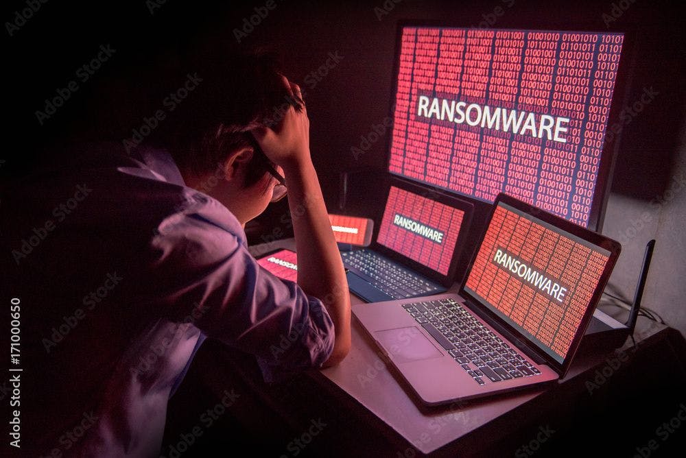 Ransomware notices on computer screens ©zephyr_p-stock.adobe.com