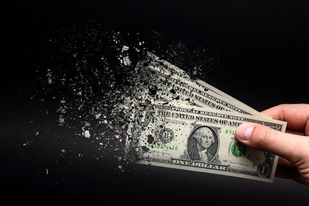 dollars disintegrate inflation: © SERSOLL - stock.adobe.com